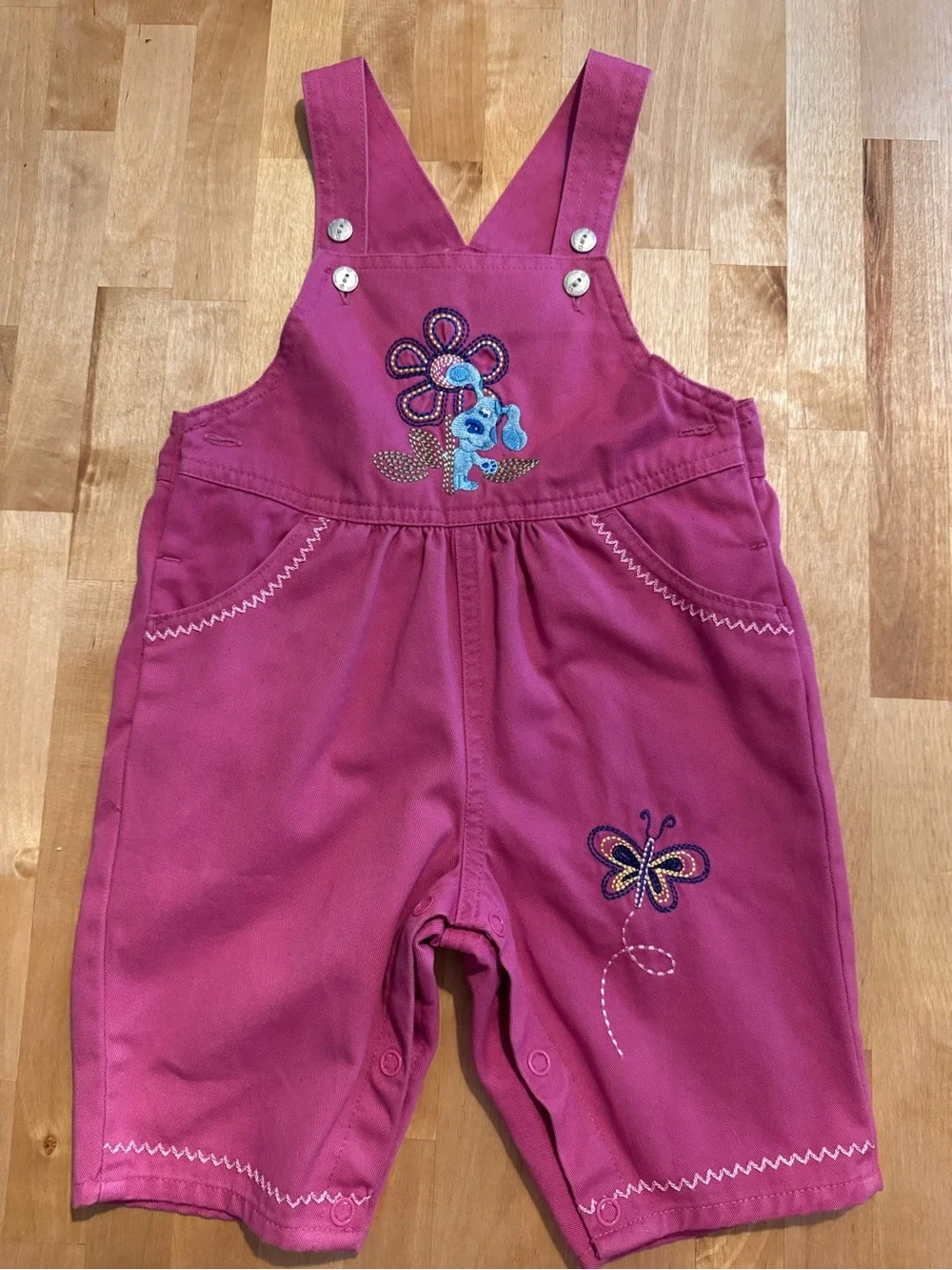 Vintage 90s Blues Clues OshKosh Pink Embroidered Overalls